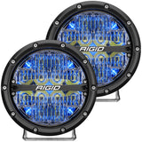 36207  -  360-Series 6 Inch Off-Road LED Light, Drive Beam, Blue Backlight, Pair