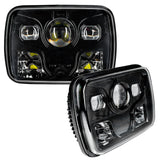 6919-001  -  7x6 in. 40W Replacement LED Headlight, Black Bezel, 6000K, Pair