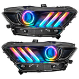 8199-332  -  2015-2017 Ford Mustang Dynamic RGB+A Pre-Assembled Headlights - Black Edition