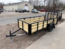 Load image into Gallery viewer, 5x12 Utility Trailer with 3 board wood sides 24in tall - Quality Steel and Aluminum  - Model 6212AN3.5KSAw/HS