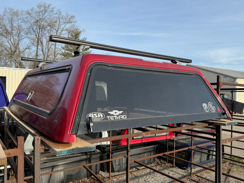 Used Ford F150 6.5' Short Box 2009-2014 Fiberglass Truck Topper Camper Shell Red CODE: CL202 LOCATION: A-3-3