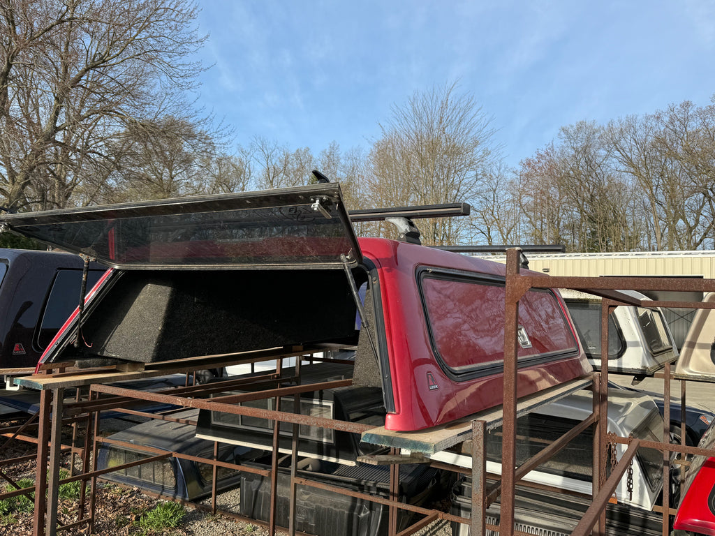 Used Ford F150 6.5' Short Box 2009-2014 Fiberglass Truck Topper Camper Shell Red CODE: CL202 LOCATION: A-3-3