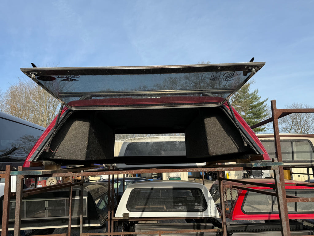 Used Ford F150 6.5' Short Box 2009-2014 Fiberglass Truck Topper Camper Shell Red CODE: CL202 LOCATION: A-3-3