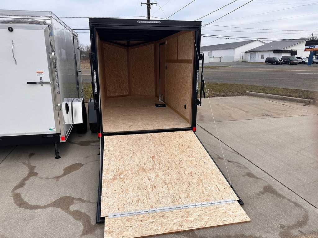 Enclosed Cargo Trailer 6x12 with ramp door and black out package - HLAFTX612SA-blkout