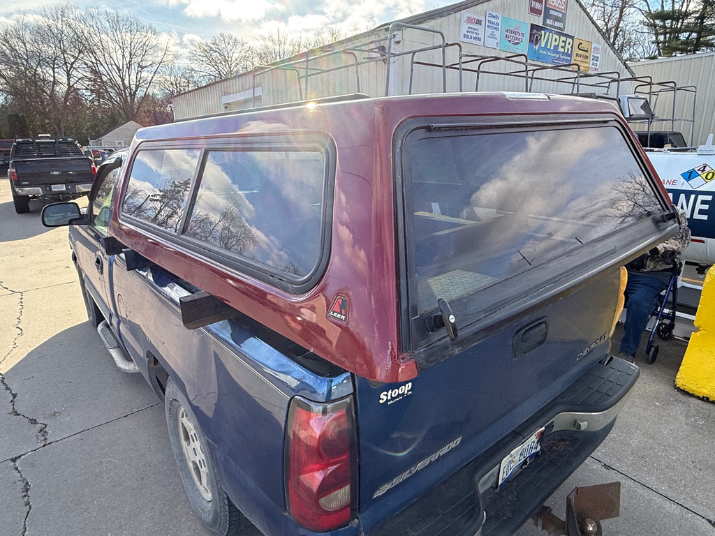 Used Ford F150 6.5' Short Box 2009-2014 Fiberglass Truck Topper Camper Shell Red CODE: CL191 LOCATION: A-6-1