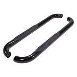 1130301093  -  3 Inch Round Bent Powder Coated Black Steel Without End Caps Rocker Panel Mount