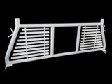 H0003W  -  Round Tube Louver With Rear Cab Window Cut Out Powder Coated White Steel